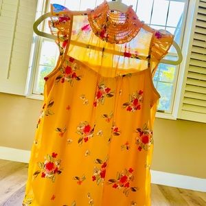 Midnight Sky Yellow Floral Blouse